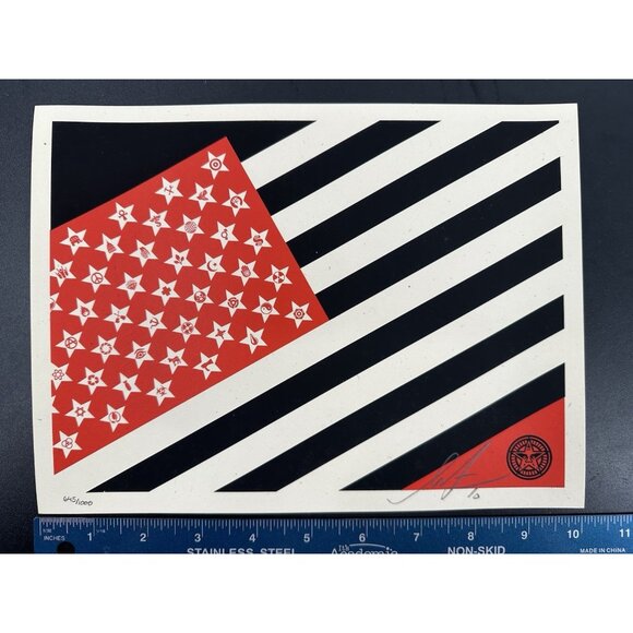 Shepard Fairey “Mayday flag” Print 10”x7.5” Numbered & Signed - Picture 1 of 8
